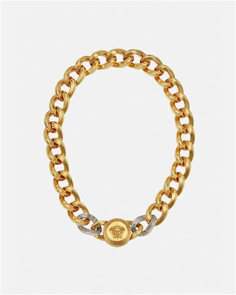 versace necklace gold label